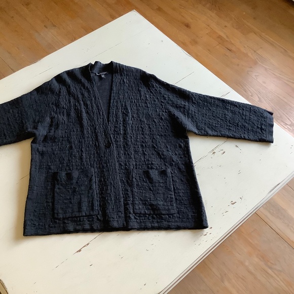 Eileen Fisher Organic Linen Cotton Loose fitting Cardigan sweater Medium - Picture 10 of 10